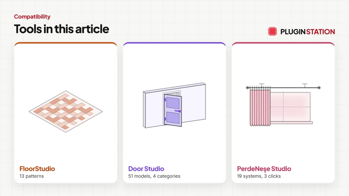 The tools this article covers: FloorStudio, Door Studio, PerdeNeşe Studio
