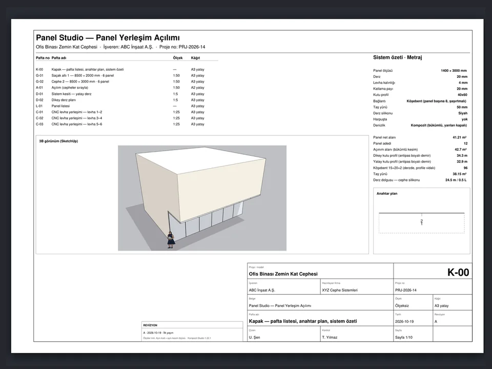 Kompozit Studio — Shop drawings, take-off and CNC DXF: done.
