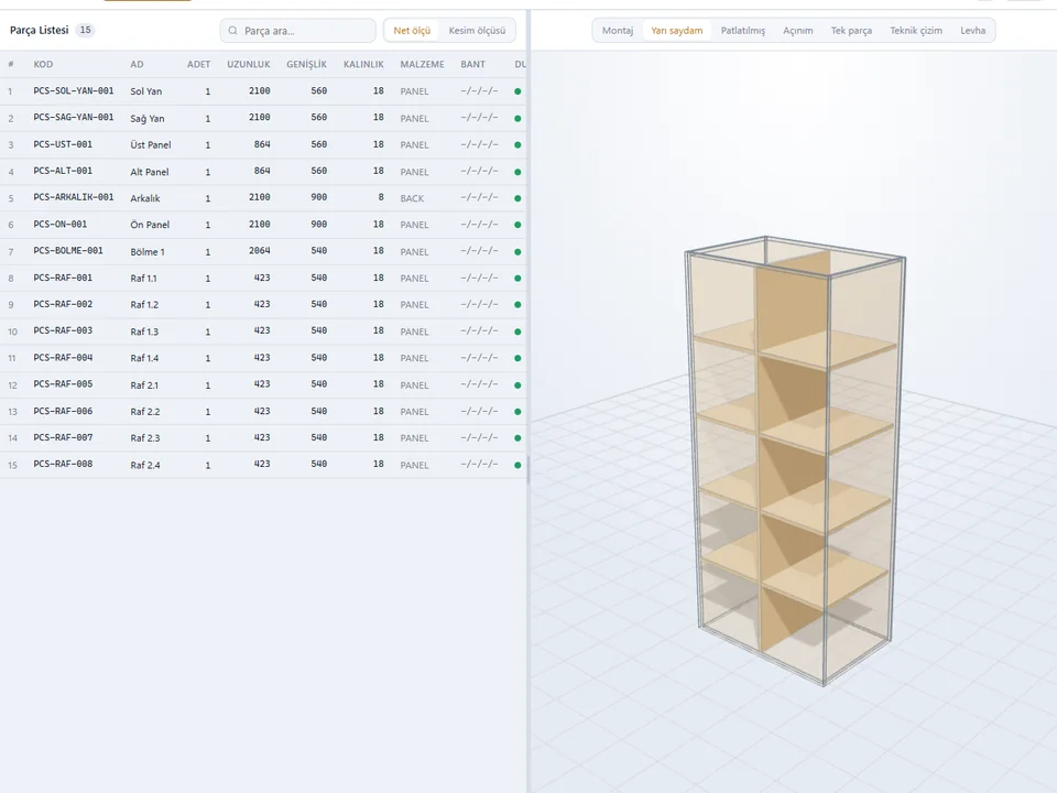 PanelCut Studio — Set the carcass; the cut list writes itself.